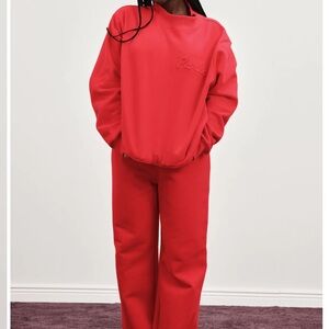 Red Parke Embroidered Sweatshirt in perfect condition